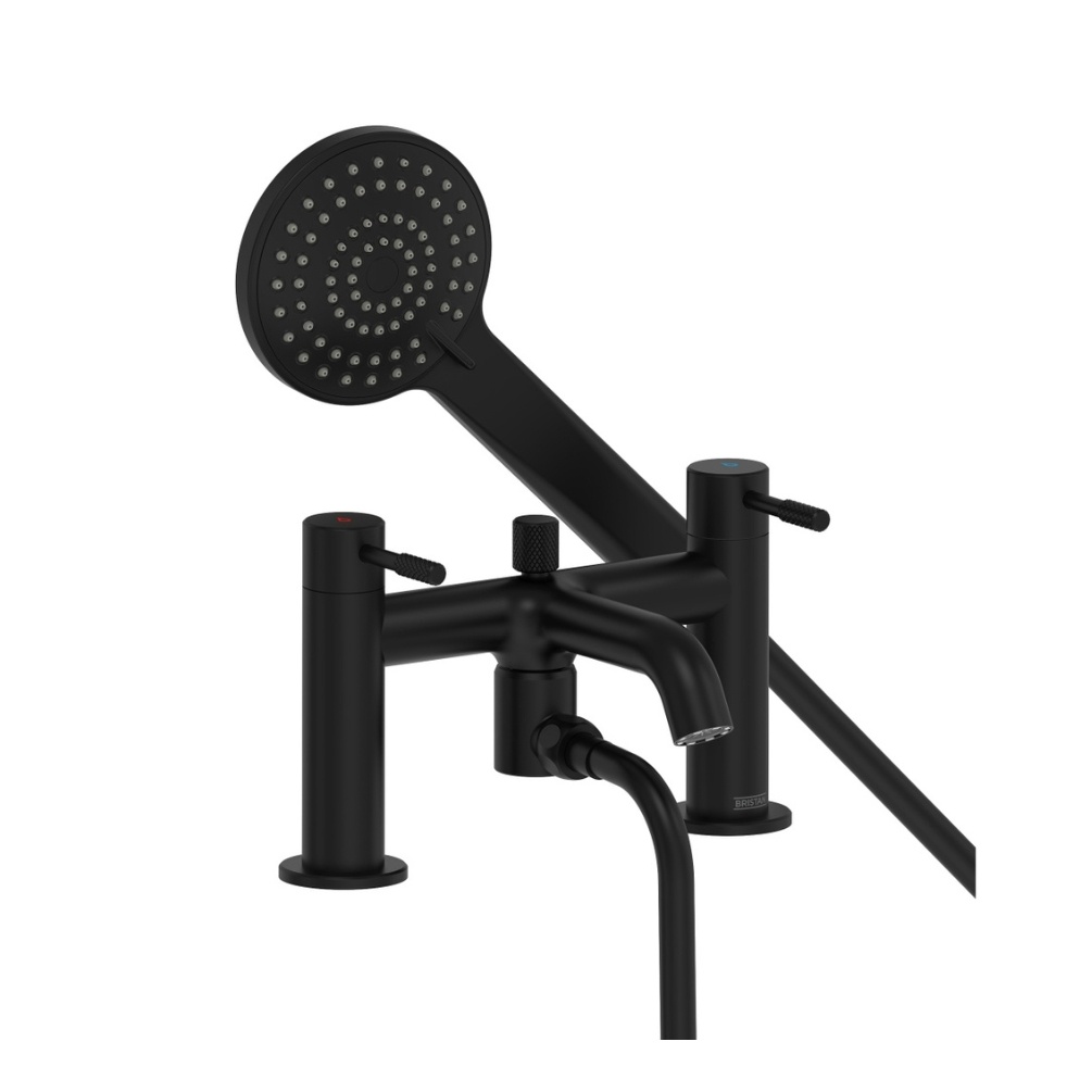 Cut out image of the Bristan Molida Black Deck Mounted Bath Shower Mixer